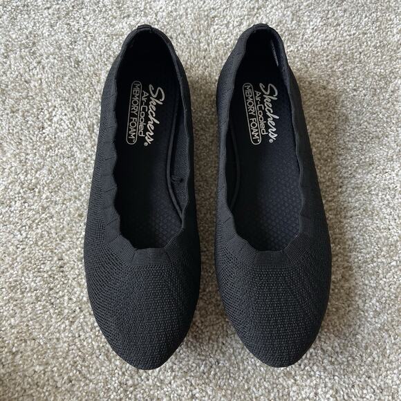 Skechers Ballet Flats Women 10 Shoes Slip On Stretch Knit Memory Foam Loafers - Picture 2 of 11